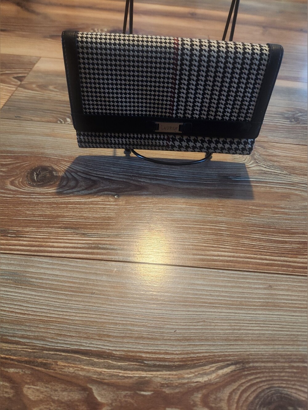 Lauren Houndstooth Foldover Wallet (Some Sign Of Wear View All Pics) - Picture 3 of 8